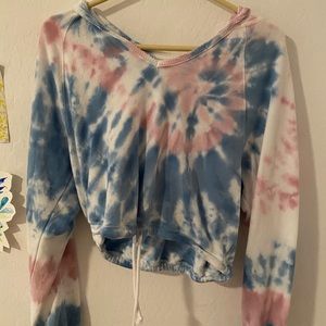 Hollister XS tie dye cropped hoodie